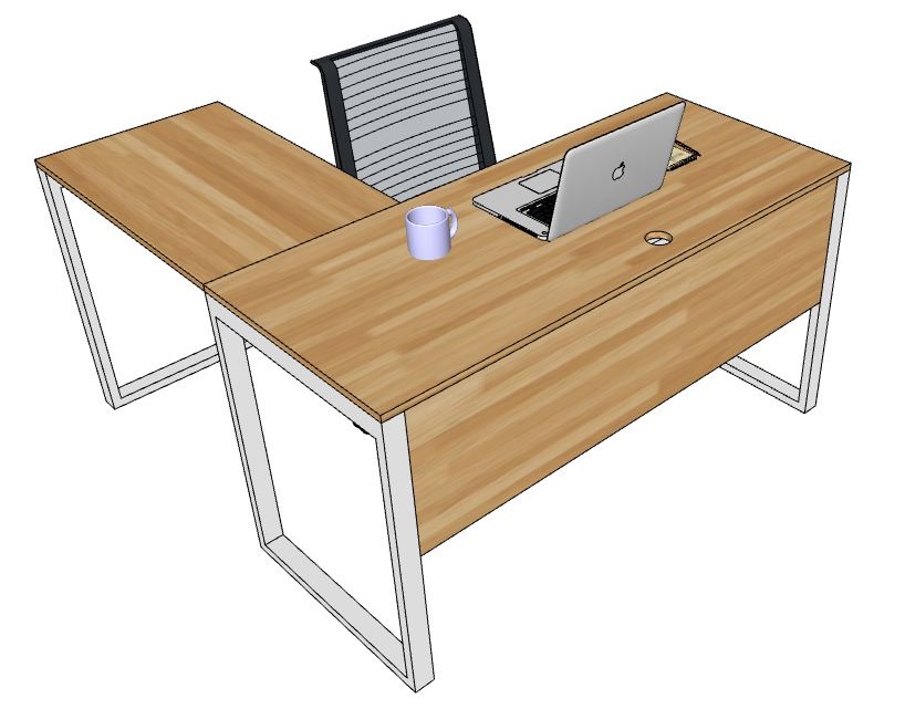 Bàn làm việc chân sắt chữ L