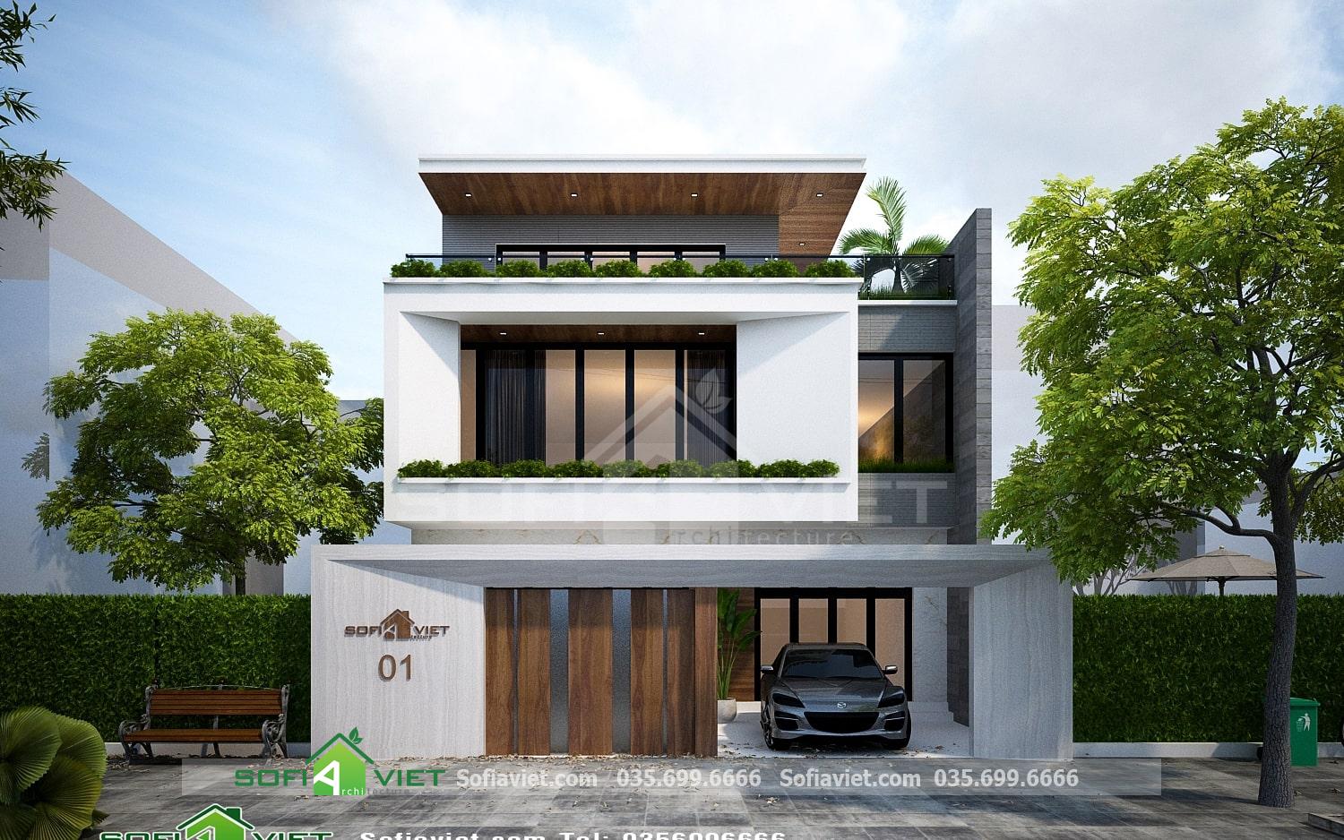 Hình 4. Mẫu nhà ống 3 tầng đẹp khả năng ứng dụng cao