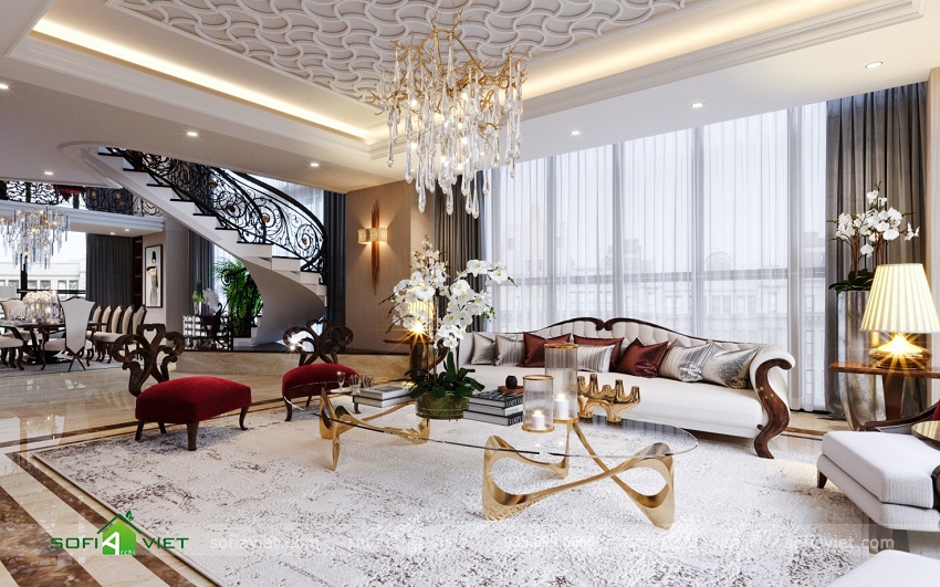 Phong cách thiết kế tân cổ điển tạo sự nguy nga, lộng lẫy