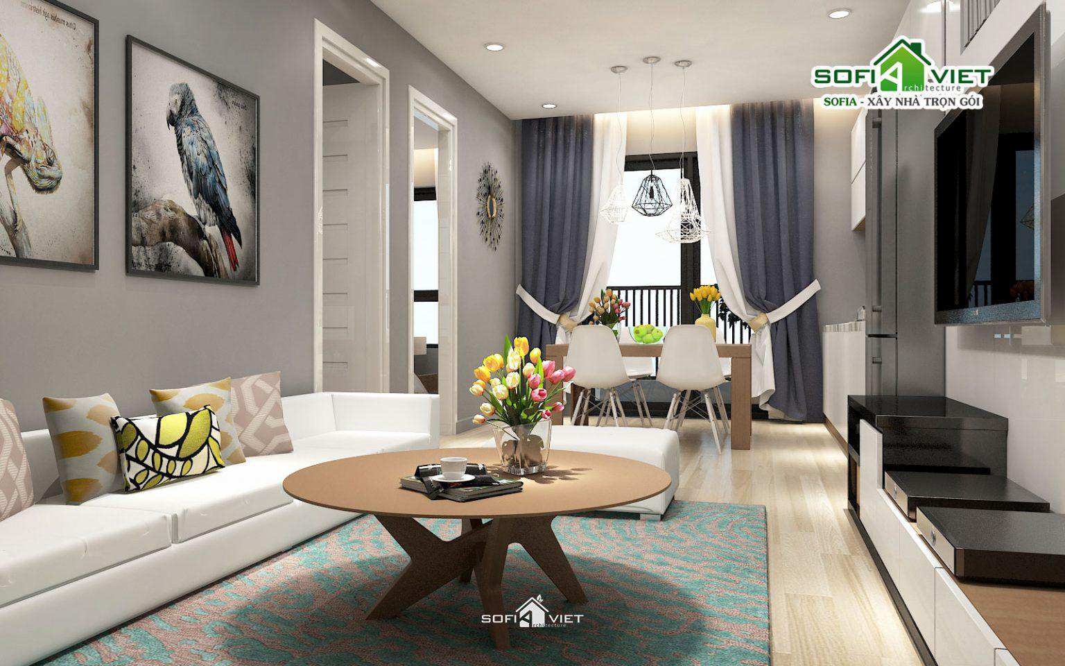 Nội thất hiện đại nhẹ nhàng, đơn giản